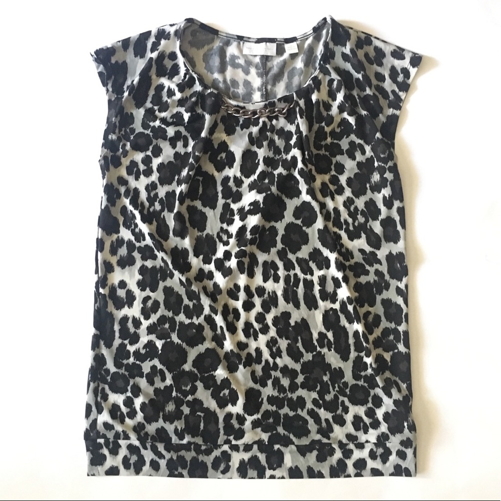 New York & Company Sleeveless Animal Print Blouse
